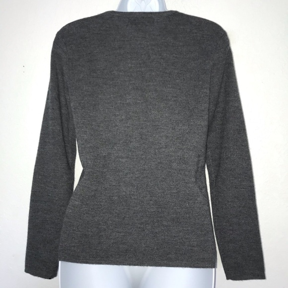 Sarah Spencer Crew Neck 100% Wool Womens Sweater S Gray - Picture 6 of 6